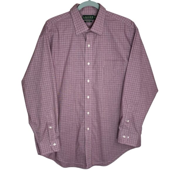 Ralph Lauren Dress Shirt Mens 17 32/33 Button Up Non Iron Plaid Preppy LS LRL - Picture 2 of 11